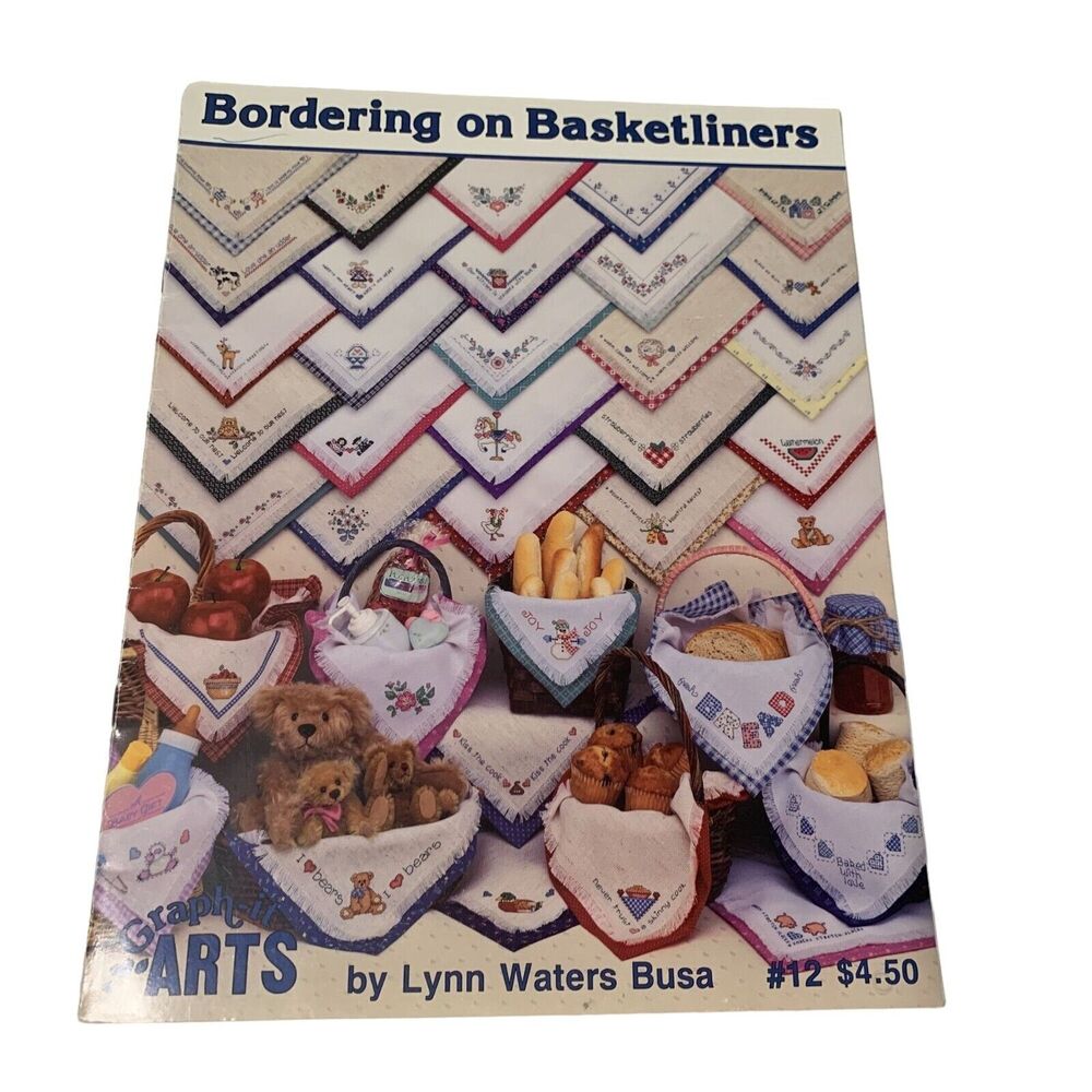 vintage 1988 craft book cross stitch borders Bordering Basketliners Graph It